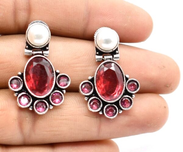 New Floral Silver Earrings - Image 3