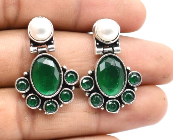 New Floral Silver Earrings - Image 2