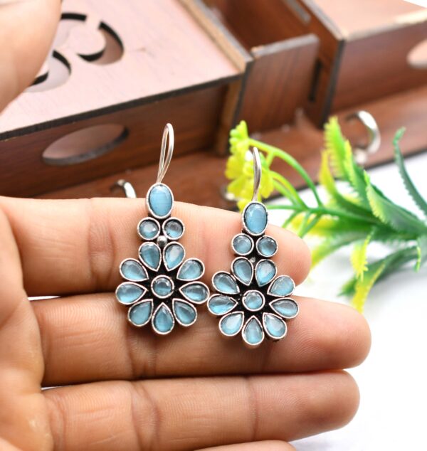 Priska Floral Hoop Earrings - Image 2