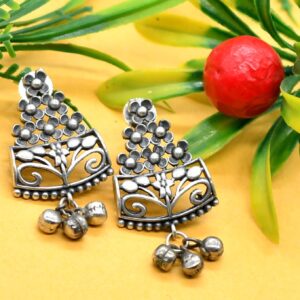Floral Feather Drop Earrings