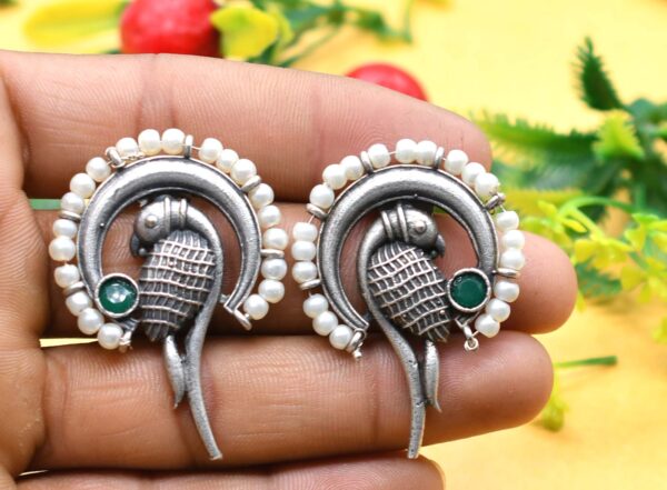 Unique Antique Silver Earrings - Image 4