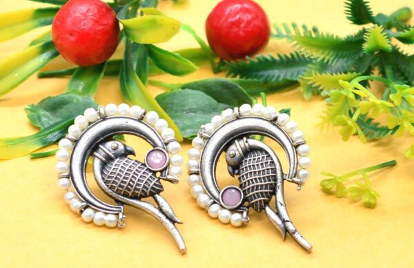 Unique Antique Silver Earrings - Image 3