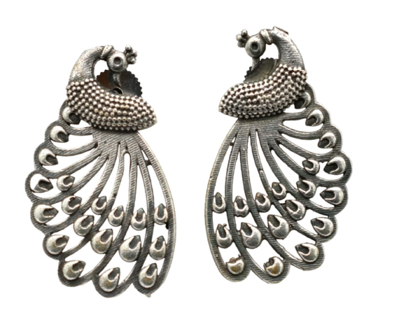 Peacock Drop Earrings - Image 2