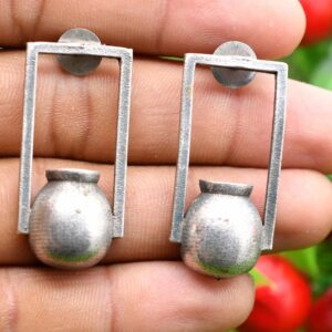 Nidhi Antique Silver Drop Earrings