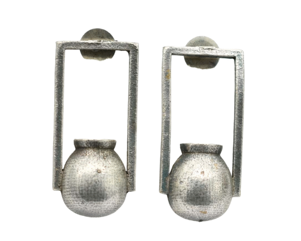 Nidhi Antique Silver Drop Earrings - Image 2