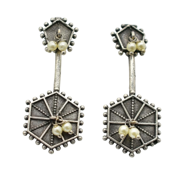 Ishita Earrings Antique Silver Plated - Image 2