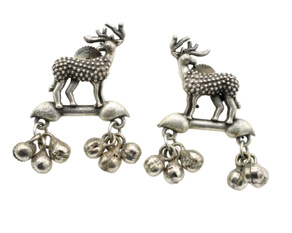 Deer Earrings Antique Silver - Image 2