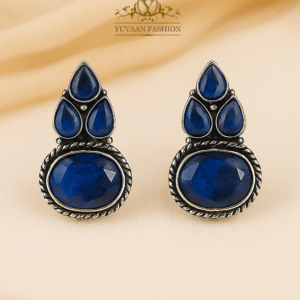 Antique Silver Earrings with Stones