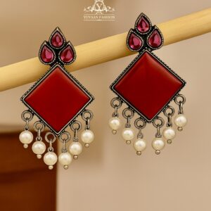 Antique Dangle Earrings with Pearl Drops