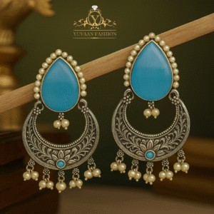 Garba Jhumki Stone Earrings