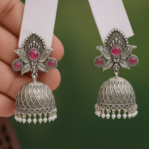 Navratri Jhumki Stone Earrings