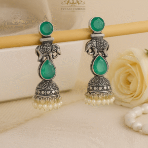 Traditional Elephant Engraved Jhumka